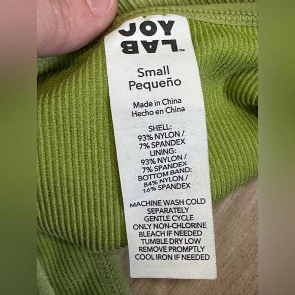 JoyLab Lime Ribbed Crop Top - Picture 3 of 3